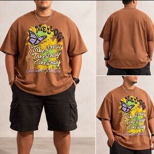 No Boundaries 2XL Oversized Graphic Tee Take It Easy(A423)